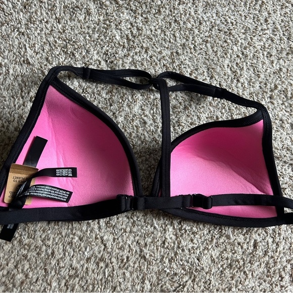 PINK Victoria's Secret Grey Bikini Top Swimwear Beach Vacation Summer Push Up - Picture 6 of 7